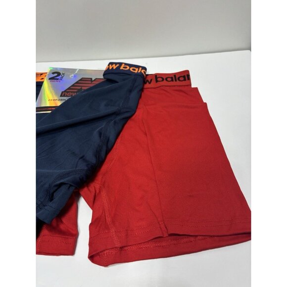 Mens XL New Balance Boxers Briefs Red & Blue 2pk Performance Complex Waistband - Picture 2 of 6